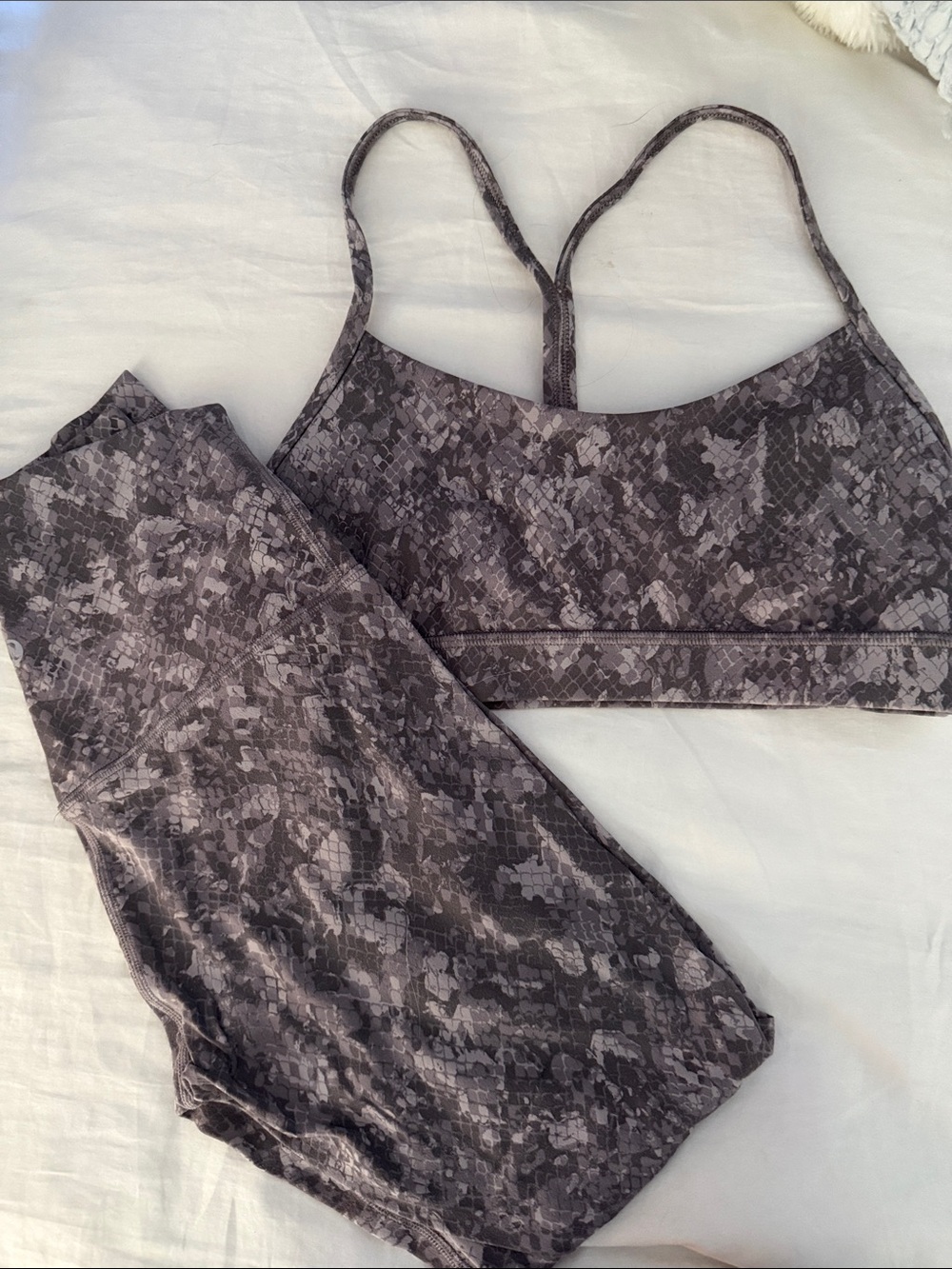 lululemon athletica Gray Snake-Print Sports Bra & Leggings Set